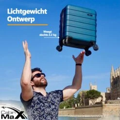 CabinMax Handbagage Koffer - Trolley 30L - Harde Reiskoffer - 45x36x20cm - Lichtgewicht - Groot Capaciteit - Endless Sea 13 CabinMax Handbagage Koffer - Trolley 30L - Harde Reiskoffer - 45x36x20cm - Lichtgewicht - Groot Capaciteit - Endless Sea -Bagageopslag 1200x1200 535