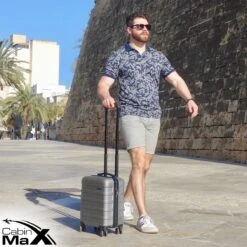 CabinMax Handbagage Koffer - Trolley 30L - Harde Reiskoffer - 45x36x20cm - Lichtgewicht - Groot Capaciteit - Steel Grey -Bagageopslag 1200x1200 55