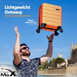 CabinMax Handbagage Koffer - Trolley 30L - Harde Reiskoffer - 45x36x20cm - Lichtgewicht - Groot Capaciteit - Oranje -Bagageopslag 1200x1200 550