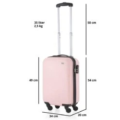 TravelZ Horizon Handbagagekoffer - 54cm Handbagage Trolley Met Gevoerde Binnenkant - Baby Roze -Bagageopslag 1200x1200 659
