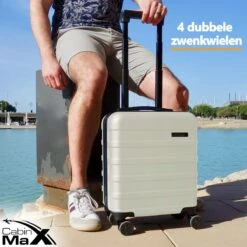 CabinMax Handbagage Koffer - Trolley 30L - Harde Reiskoffer - 45x36x20cm - Lichtgewicht - Groot Capaciteit - Wit -Bagageopslag 1200x1200 710