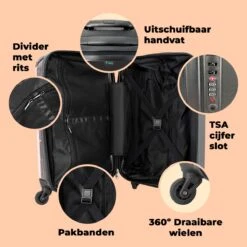 NoBoringSuitcases.com® Kinderkoffer - Handbagage Kinderen - Kitten - Skateboard - Roze - Meisjes - Kinderen - Trollet Op Wieltjes - Past Binnen 55x40x20 Cm En 55x35x25 Cm - Koffer Meisje -Bagageopslag 1200x1200 781