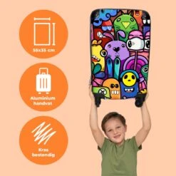 NoBoringSuitcases.com® Koffer - Monster - Bloemen - Regenboog - Design - Grappig - Past Binnen 55x40x20 Cm En 55x35x25 Cm - Handbagage - Trolley - Fotokoffer - Cabin Size - Print -Bagageopslag 1200x1200 787