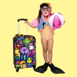 NoBoringSuitcases.com® Koffer - Monster - Bloemen - Regenboog - Design - Grappig - Past Binnen 55x40x20 Cm En 55x35x25 Cm - Handbagage - Trolley - Fotokoffer - Cabin Size - Print -Bagageopslag 1200x1200 790
