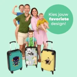 NoBoringSuitcases.com® Koffer - Jungle - Panda - Olifant - Giraffe - Kinderen - Past Binnen 55x40x20 Cm En 55x35x25 Cm - Handbagage - Trolley - Fotokoffer - Cabin Size - Print -Bagageopslag 1200x1200 837
