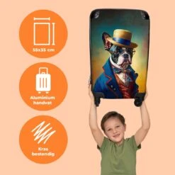 NoBoringSuitcases.com® Koffer - Hond - Kleding - Accessoires - Verf - Portret - Kinderen - Reiskoffer Met Wielen - Kinderkoffer - Fotokoffer - Past Binnen 55x40x20 Cm En 55x35x25 Cm - Trolley Handbagage Lichtgewicht -Bagageopslag 1200x1200 841