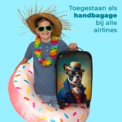 NoBoringSuitcases.com® Koffer - Hond - Kleding - Accessoires - Verf - Portret - Kinderen - Reiskoffer Met Wielen - Kinderkoffer - Fotokoffer - Past Binnen 55x40x20 Cm En 55x35x25 Cm - Trolley Handbagage Lichtgewicht -Bagageopslag 1200x1200 843