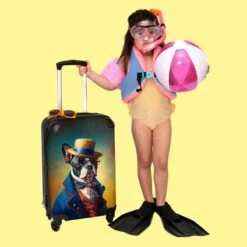 NoBoringSuitcases.com® Koffer - Hond - Kleding - Accessoires - Verf - Portret - Kinderen - Reiskoffer Met Wielen - Kinderkoffer - Fotokoffer - Past Binnen 55x40x20 Cm En 55x35x25 Cm - Trolley Handbagage Lichtgewicht -Bagageopslag 1200x1200 844