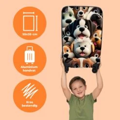 NoBoringSuitcases.com® Koffer - Hond - Dieren - Design - Bruin - Trolley Op Wieltjes - Handbagagekoffer - Past Binnen 55x40x20 Cm En 55x35x25 Cm - Reiskoffers - Fotokoffer -Bagageopslag 1200x1200 860