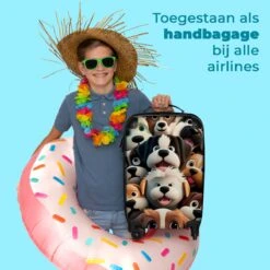 NoBoringSuitcases.com® Koffer - Hond - Dieren - Design - Bruin - Trolley Op Wieltjes - Handbagagekoffer - Past Binnen 55x40x20 Cm En 55x35x25 Cm - Reiskoffers - Fotokoffer -Bagageopslag 1200x1200 862