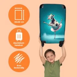 NoBoringSuitcases.com® Koffer - Koe - Ballet - Rok - Portret - Dieren - Trolley Op Wieltjes - Handbagagekoffer - Past Binnen 55x40x20 Cm En 55x35x25 Cm - Reiskoffer -Bagageopslag 1200x1200 896