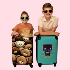 NoBoringSuitcases.com® Koffer - Knuffelbeer - Bruin - Design - Beer - Teddy - Trolley Op Wieltjes - Handbagagekoffer - Past Binnen 55x40x20 Cm En 55x35x25 Cm - Reiskoffers -Bagageopslag 1200x1200 950