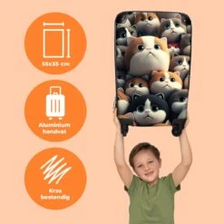 NoBoringSuitcases.com® Koffer - Handbagagekoffer - Kat - Dieren - Poes - Patronen - Trolley Op Wieltjes - Past Binnen 55x40x20 Cm En 55x35x25 Cm - Reiskoffers -Bagageopslag 1200x1200 953