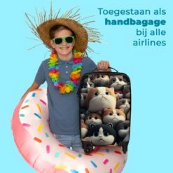 NoBoringSuitcases.com® Koffer - Handbagagekoffer - Kat - Dieren - Poes - Patronen - Trolley Op Wieltjes - Past Binnen 55x40x20 Cm En 55x35x25 Cm - Reiskoffers -Bagageopslag 1200x1200 955