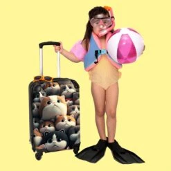 NoBoringSuitcases.com® Koffer - Handbagagekoffer - Kat - Dieren - Poes - Patronen - Trolley Op Wieltjes - Past Binnen 55x40x20 Cm En 55x35x25 Cm - Reiskoffers -Bagageopslag 1200x1200 956