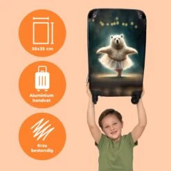 NoBoringSuitcases.com® Koffer - Beer - Rok - Ballet - Licht - Portret - Trolley Op Wieltjes - Reiskoffer - Past Binnen 55x40x20 Cm En 55x35x25 Cm - Handbagagekoffer - Fotokoffer -Bagageopslag 1200x1200 973