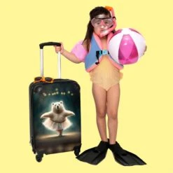 NoBoringSuitcases.com® Koffer - Beer - Rok - Ballet - Licht - Portret - Trolley Op Wieltjes - Reiskoffer - Past Binnen 55x40x20 Cm En 55x35x25 Cm - Handbagagekoffer - Fotokoffer -Bagageopslag 1200x1200 976