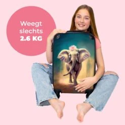 NoBoringSuitcases.com® Koffer - Handbagage Trolley - Olifant - Verf - Bloemen - Portret - Abstract - Reiskoffer Met Wielen - Past Binnen 55x40x20 Cm En 55x35x25 Cm - Koffertje - Fotokoffer -Bagageopslag 1200x1200 987