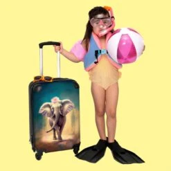 NoBoringSuitcases.com® Koffer - Handbagage Trolley - Olifant - Verf - Bloemen - Portret - Abstract - Reiskoffer Met Wielen - Past Binnen 55x40x20 Cm En 55x35x25 Cm - Koffertje - Fotokoffer -Bagageopslag 1200x1200 991