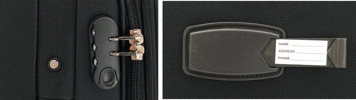 SB Travelbags Bagage Stoffen Koffer 75cm 4 Wielen Trolley - Zwart 9 SB Travelbags Bagage Stoffen Koffer 75cm 4 Wielen Trolley - Zwart - Afbeelding 7