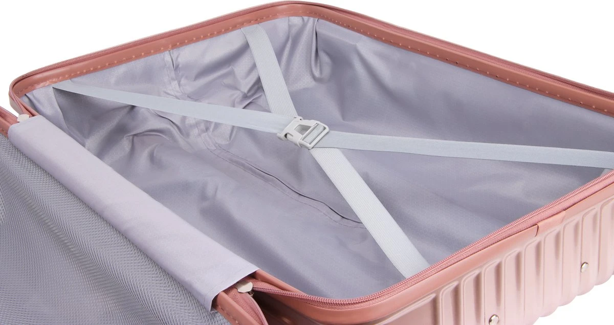 Royal Swiss - Kofferset - Cijferslot- Lichtgewicht Koffer - 4 Wielen- Rosé Gold 7 Royal Swiss - Kofferset - Cijferslot- Lichtgewicht Koffer - 4 Wielen- Rosé Gold - Afbeelding 5