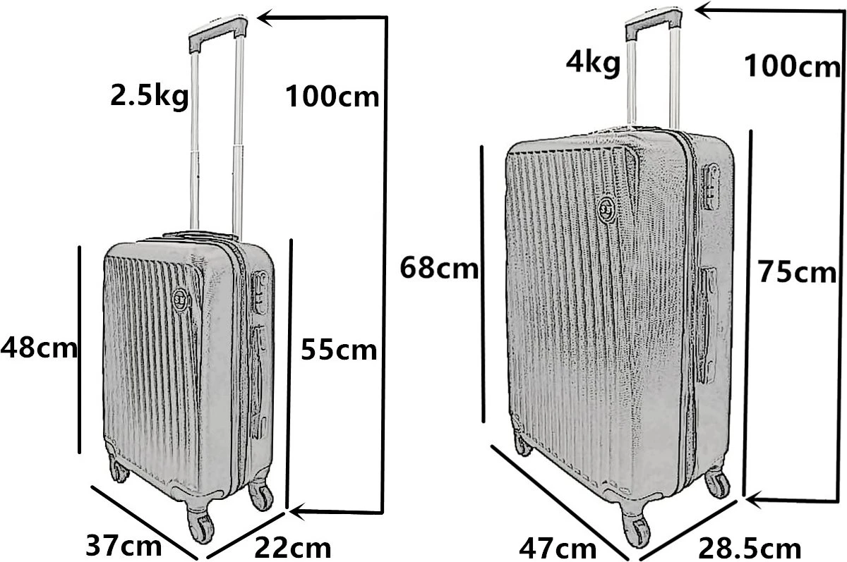 SB Travelbags Kofferset - 2 Delige -Blauw - 75cm/55cm 7 SB Travelbags Kofferset - 2 Delige -Blauw - 75cm/55cm - Afbeelding 5