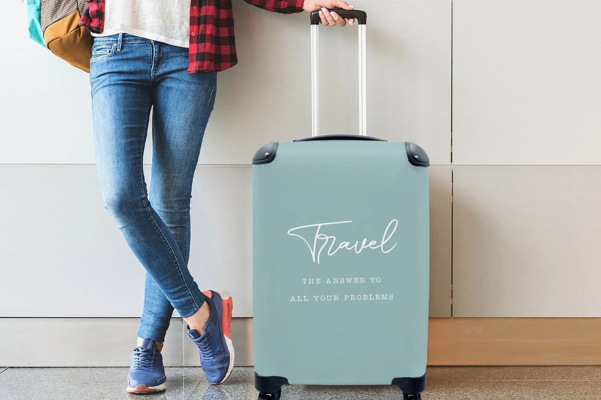 MuchoWow® Koffer - Spreuken - Quotes - The Answer To All Your Problems - Travel - Reizen - Past Binnen 55x40x20 Cm En 55x35x25 Cm - Handbagage - Trolley - Fotokoffer - Cabin Size - Print 7 MuchoWow® Koffer - Spreuken - Quotes - The Answer To All Your Problems - Travel - Reizen - Past Binnen 55x40x20 Cm En 55x35x25 Cm - Handbagage - Trolley - Fotokoffer - Cabin Size - Print - Afbeelding 5