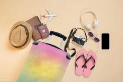 Koffer - Meisje - Regenboog - Trap - Wolken - Kinderen - Koffer Meisje - 35x55x20 Cm - Handbagage - Trolley - Reiskoffer -Bagageopslag 1200x800 36