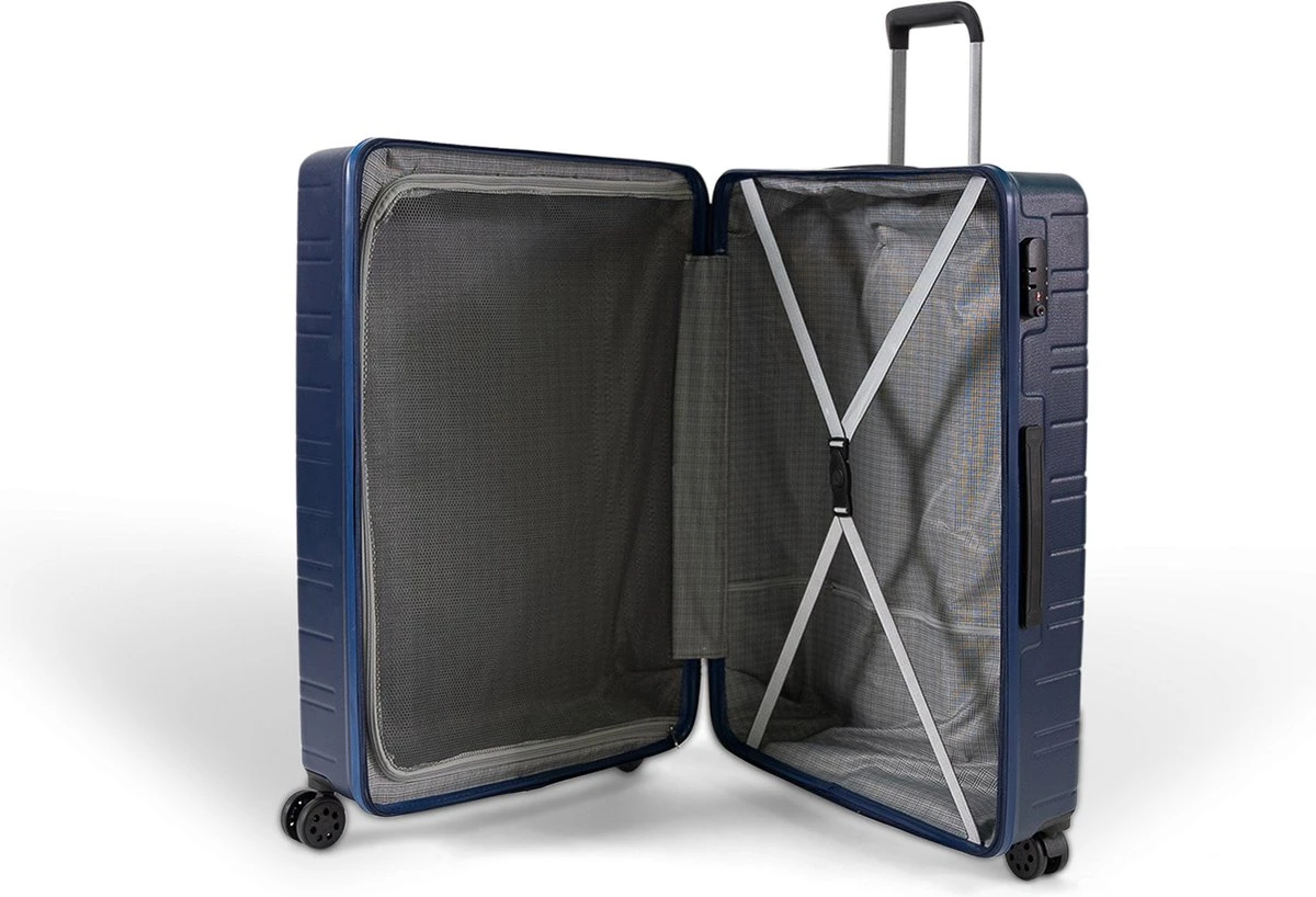 ©TROLLEYZ - Amsterdam No.9 - Reiskoffer 78cm Met TSA Slot - Dubbele Wielen - 360° Spinners - 100% ABS - Reiskoffer In Ocean Blue 6 ©TROLLEYZ - Amsterdam No.9 - Reiskoffer 78cm Met TSA Slot - Dubbele Wielen - 360° Spinners - 100% ABS - Reiskoffer In Ocean Blue - Afbeelding 4
