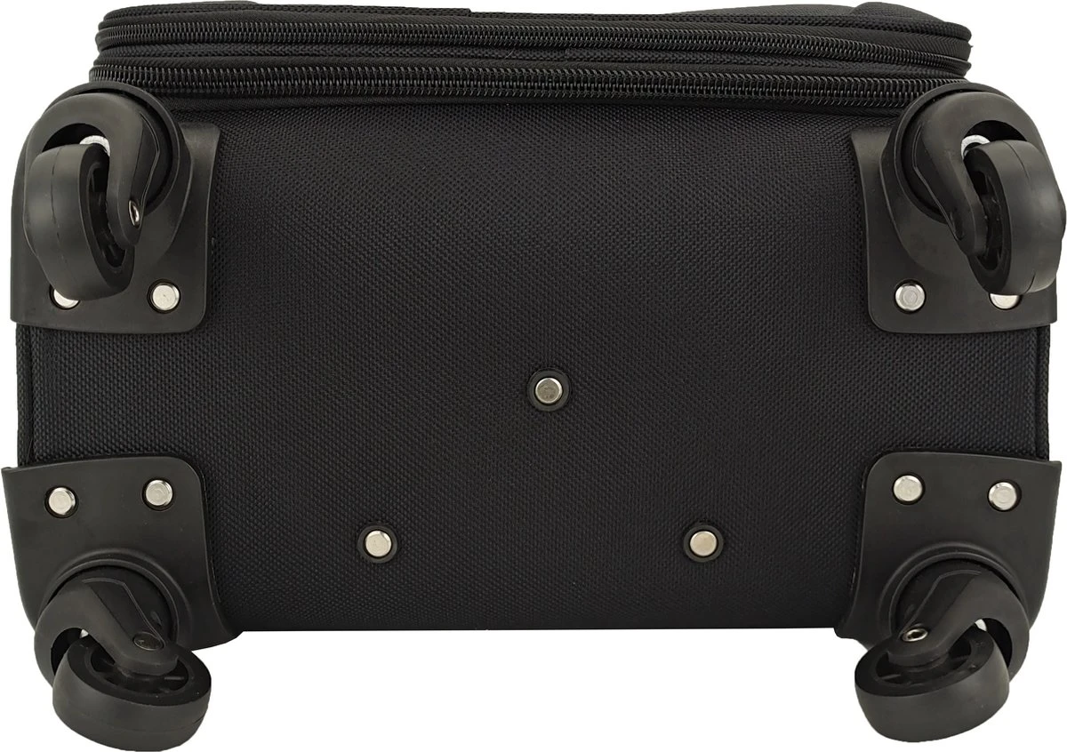 SB Travelbags Bagage Stoffen Koffer 75cm 4 Wielen Trolley - Zwart 5 SB Travelbags Bagage Stoffen Koffer 75cm 4 Wielen Trolley - Zwart - Afbeelding 3