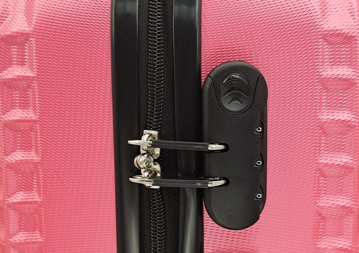 SB Travelbags Handbagage Koffer 55cm 4 Wielen Trolley - Roze 6 SB Travelbags Handbagage Koffer 55cm 4 Wielen Trolley - Roze - Afbeelding 4