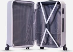 ©TROLLEYZ - Bali No.22 - Reiskoffer 69cm Met TSA Slot - Dubbele Wielen - 360° Spinners - 100% ABS - Reiskoffer In Metallic Grey -Bagageopslag 1200x857