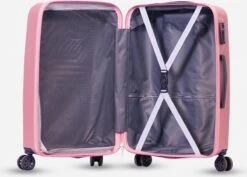 ©TROLLEYZ - Ibiza No.3 - Reiskoffer 78cm Met TSA Slot - Dubbele Wielen - 360° Spinners - 100% ABS - Reiskoffer In Cosmopolitan Pink -Bagageopslag 1200x862