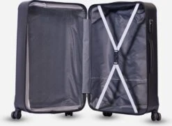 ©TROLLEYZ - Bali No.22 - Trolley - 55cm Met TSA Slot - Dubbele Wielen - 360° Spinners - 100% ABS - Handbagage Koffer In Night Black -Bagageopslag 1200x878