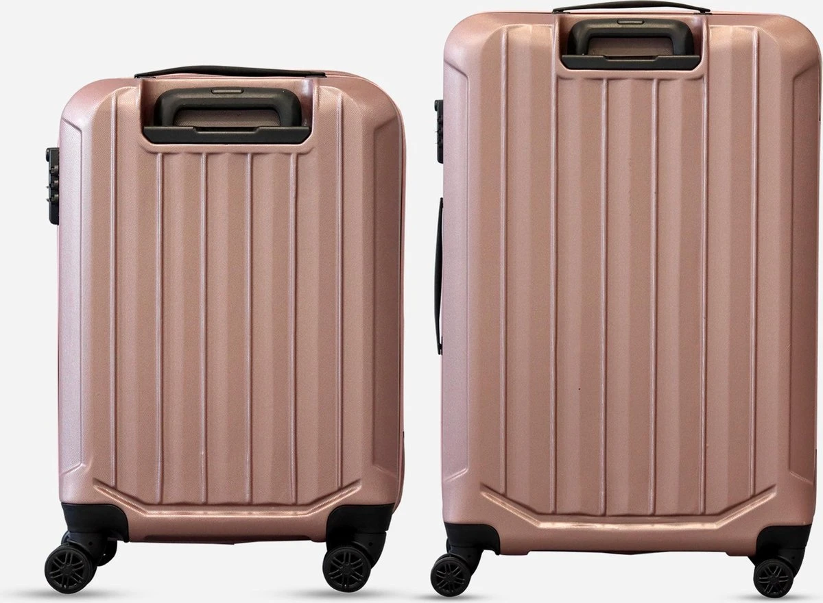 ©TROLLEYZ - Bali No.22 - Kofferset 2 Delig - 55cm+78cm Met TSA Slot - Dubbele Wielen - 360° Spinners - 100% ABS - Reiskoffers In Cosmopolitan Pink 4 ©TROLLEYZ - Bali No.22 - Kofferset 2 Delig - 55cm+78cm Met TSA Slot - Dubbele Wielen - 360° Spinners - 100% ABS - Reiskoffers In Cosmopolitan Pink - Afbeelding 2