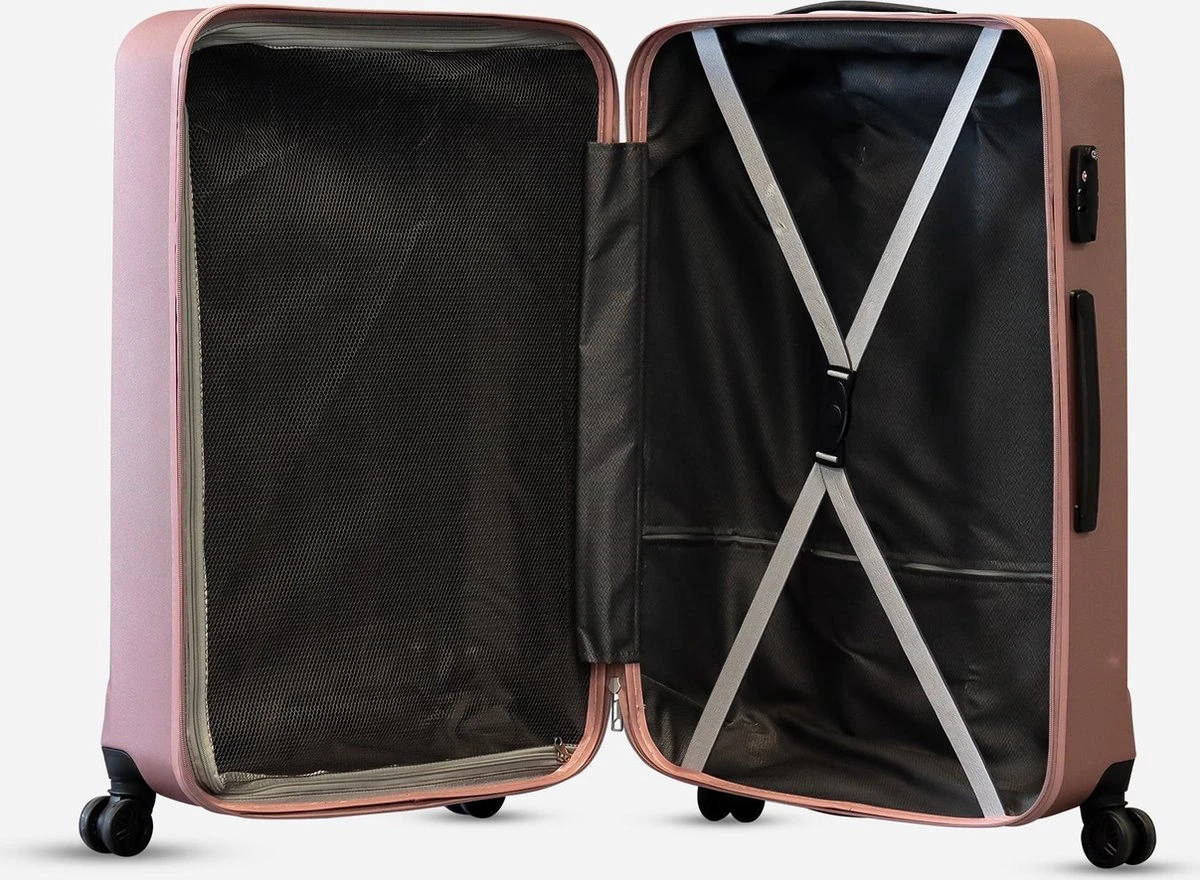 ©TROLLEYZ - Bali No.22 - Kofferset 2 Delig - 55cm+78cm Met TSA Slot - Dubbele Wielen - 360° Spinners - 100% ABS - Reiskoffers In Cosmopolitan Pink 6 ©TROLLEYZ - Bali No.22 - Kofferset 2 Delig - 55cm+78cm Met TSA Slot - Dubbele Wielen - 360° Spinners - 100% ABS - Reiskoffers In Cosmopolitan Pink - Afbeelding 4