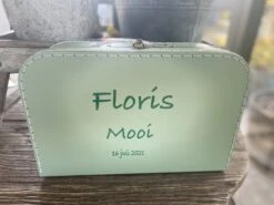 Merkloos Koffertje Karton Groen Maat L Met Eigen Opdruk - Met Naam -Bagageopslag 1200x899 2