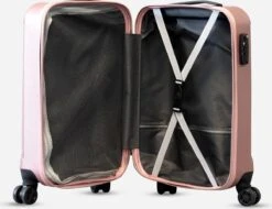 ©TROLLEYZ - Bali No.22 - Trolley 55cm Met TSA Slot - Dubbele Wielen - 360° Spinners - 100% ABS - Handbagage Koffer In Cosmopolitan Pink -Bagageopslag 1200x921
