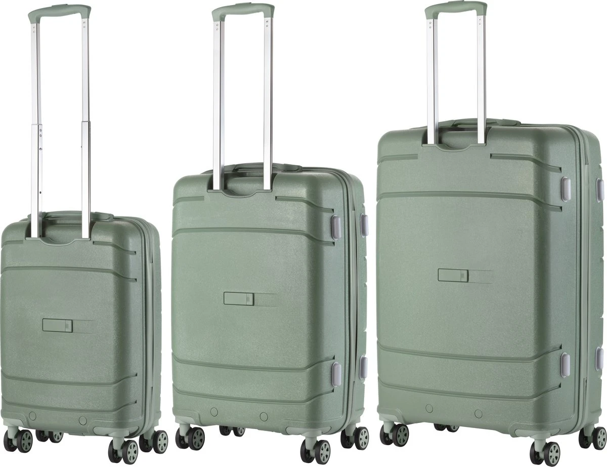 TravelZ Big Bars Kofferset - Trolleyset 3-delig Met TSA-slot - Olijf 4 TravelZ Big Bars Kofferset - Trolleyset 3-delig Met TSA-slot - Olijf - Afbeelding 2