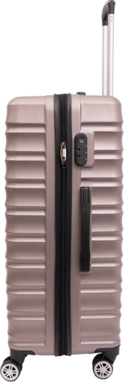 Tobeyz - Kofferset - 3-delig Lichtbruin Handbagage - Verrijdbaar Op 4 Wielen - Stevig ABS - Lichtgewicht, Trolley -Bagageopslag 390x1200