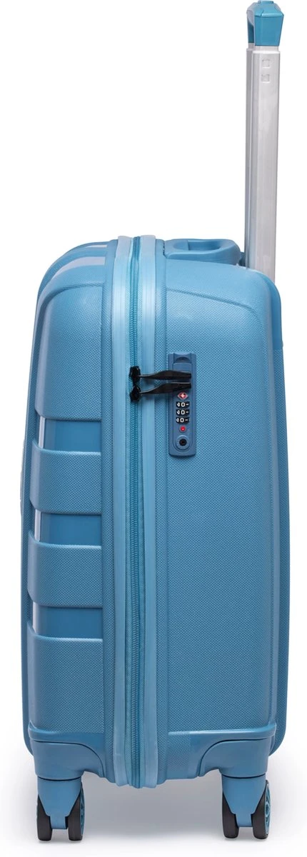 ©TROLLEYZ - Paris No.5 - Trolley - 55cm Met TSA Slot - Dubbele Wielen - 360° Spinners - 100% Polypropyleen - Handbagage Koffer In Ice Blue 4 ©TROLLEYZ - Paris No.5 - Trolley - 55cm Met TSA Slot - Dubbele Wielen - 360° Spinners - 100% Polypropyleen - Handbagage Koffer In Ice Blue - Afbeelding 2