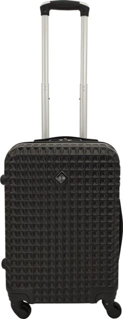 SB Travelbags Handbagage Koffer 55cm 4 Wielen Trolley - Zwart
