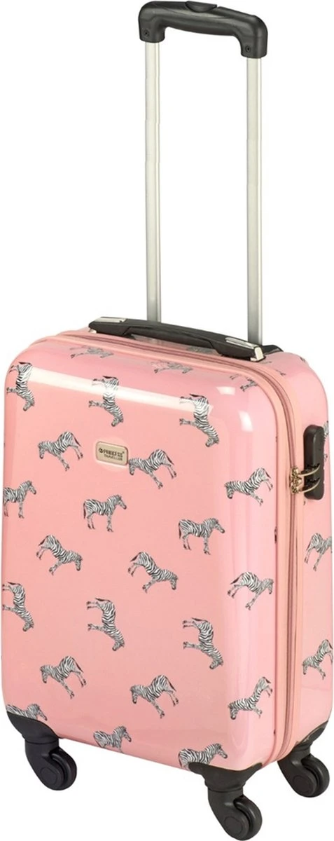 Princess Traveller Trendy Animal Collection - Handbagage Koffer - Zebra - Roze - 56cm 8 Princess Traveller Trendy Animal Collection - Handbagage Koffer - Zebra - Roze - 56cm - Afbeelding 6