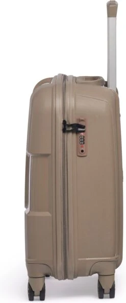 ©TROLLEYZ - Venice No.10 - Trolley - 55cm Met TSA Slot - Dubbele Wielen - 360° Spinners - 100% Polypropyleen - Handbagage Koffer In Pearl Sand -Bagageopslag 500x1200 1