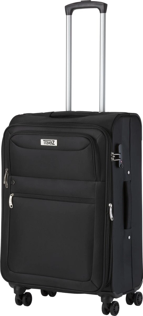 Travelz Softspinner TSA Reiskoffer 67cm - Zachte Reiskoffer Met Expander - Zwart 3 Travelz Softspinner TSA Reiskoffer 67cm - Zachte Reiskoffer Met Expander - Zwart