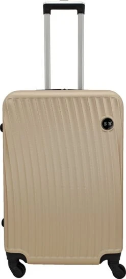 SB Travelbags Bagage Koffer 65cm 4 Wielen Trolley - Champagne