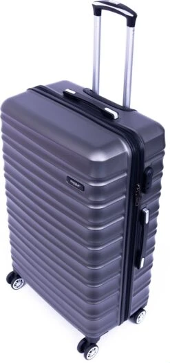 Tobeyz - Koffer - Donkergrijze Handbagage - Medium - Verrijdbaar Op 4 Wielen - Stevig ABS - Lichtgewicht, Trolley -Bagageopslag 565x1200 12