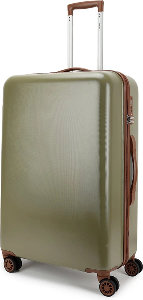 Decent Retro Koffer Groot 76 Cm Dark Green 4 Decent Retro Koffer Groot 76 Cm Dark Green - Afbeelding 2