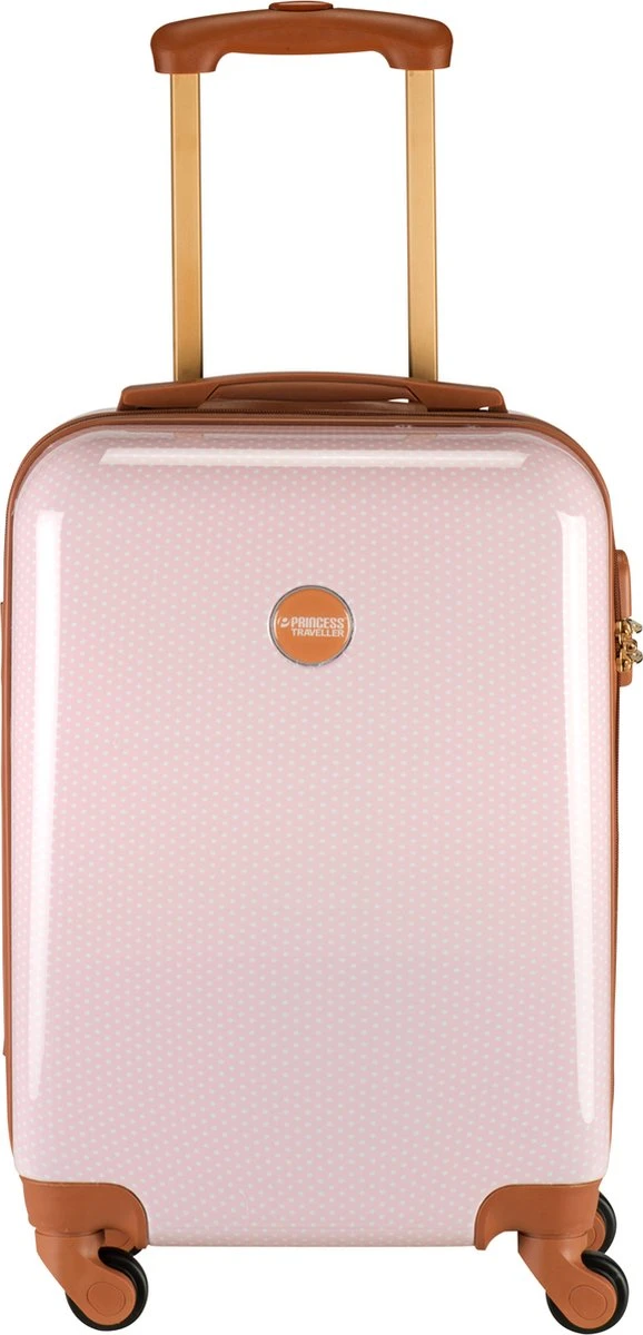 Princess Traveller Trendy Dots - Handbagage Koffer - Roze - S - 55cm 3 Princess Traveller Trendy Dots - Handbagage Koffer - Roze - S - 55cm