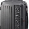 Swiss - Lausanne Handbagage Koffer 55x40x25 Cm - 4 Wielen - TSA-cijferslot - Zwart -Bagageopslag 582x1200